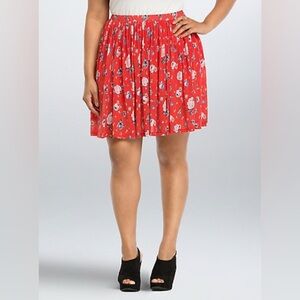 Torrid Orange Floral Mesh Skater Skirt - Size 4 (26)